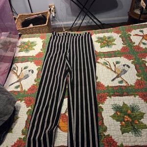 Forever 21 Black and White Striped Pants